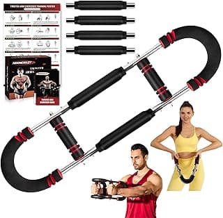 Twister Arm Trainer, Adjustable Twister Arm Chest Exerciser with 4 Spring & Training Poster for Men & Women, Detachable Power Twister Home Fitness Equipment for Enhancing Upper Body Muscle