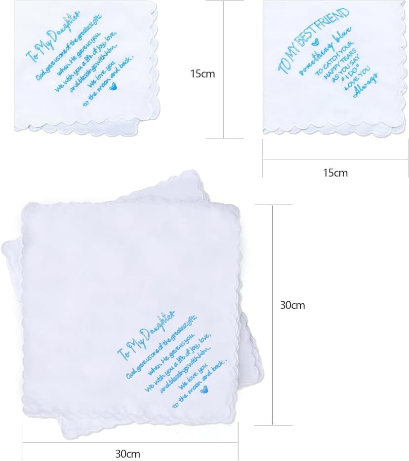 MKISHINE Something Blue for Bride Gift for Bride from Maid of Honor Best Friend Wedding Gift to Bride from Bridesmaid Bridal Blue Handkerchief, Something Blue Angel Gift, Bridal Shower Gift