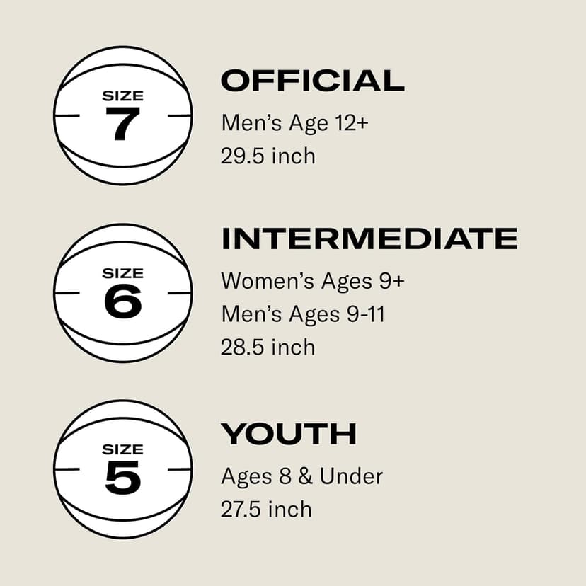 WILSON Evolution Indoor Game Basketballs - Size 5, Size 6 and Size 7