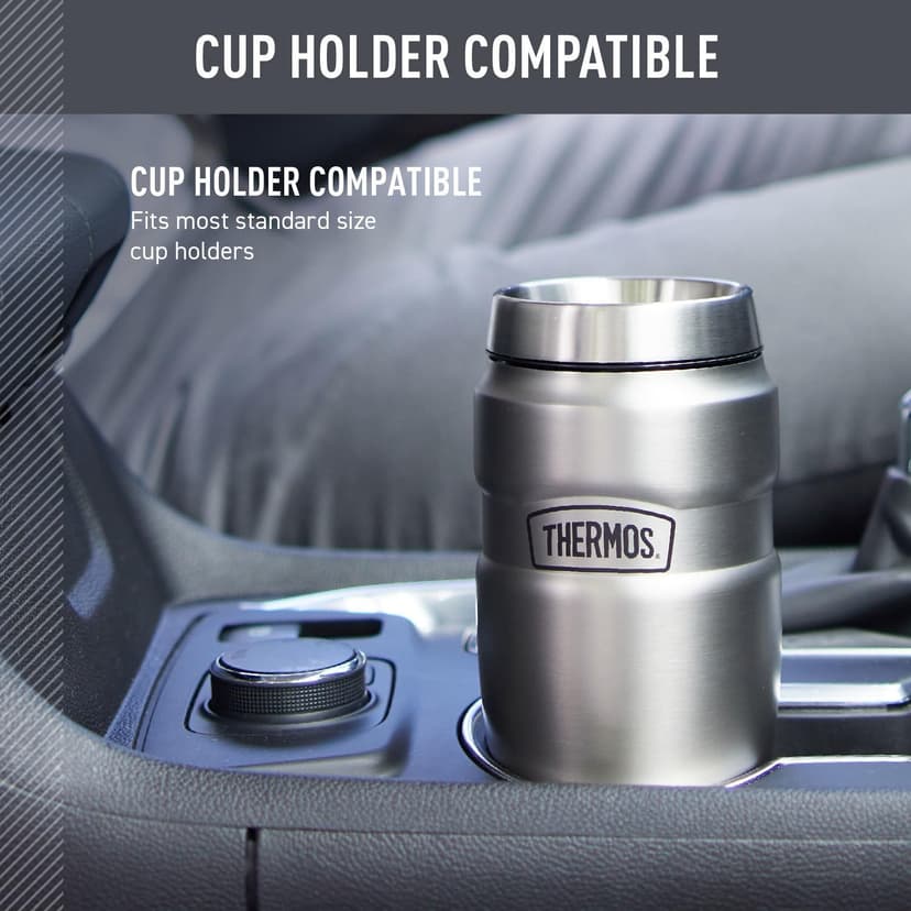 THERMOS Stainless King Vacuum-Insulated Travel Tumbler, 16 Ounce, Matte Steel