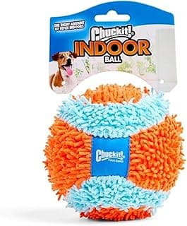 Chuckit! Indoor Fetch Ball Dog Toy for Dogs - Interactive Dog Toys for Boredom, 4.75 Inch, Orange and Blue