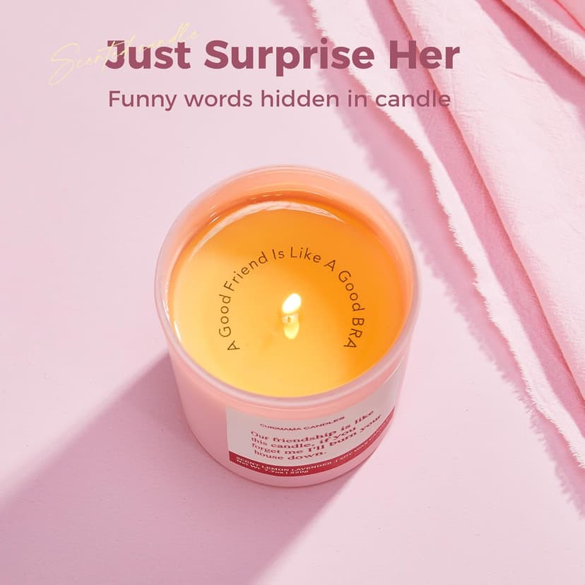 Birthday Gifts for Women Best Friends, Funny Birthday Gift for Sister Friendship, Cool Bestie Gift Ideas for Women Females Bestie, Lemom Lavender Scented Candles 7.7oz