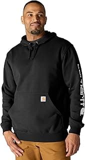 Carhartt Men's Midweight Signature Sleeve Logo Hooded Sweatshirt