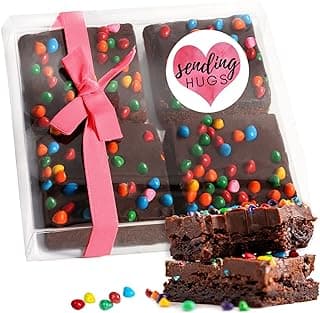 Sending Hugs Gift Basket Care Package Chocolate Brownies Food Gift For Women | Nut Free Dairy Free | Sending Love