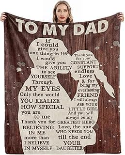 Gifts for Dad from Daughter to My Dad Blanket Best Gift for Fathers Day Birthday Christmas Valentines Day Bday Present Idea for Father Husband Men Him Healing Thoughts Throw Blanket 60''x50''