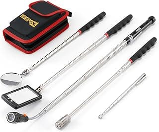 Telescoping Magnetic Pickup Tool Set, Inspection Mirror Telescoping, LED Flashlight, Cool Gadgets for Men, Gifts for Dad, Husband, Kids, Boyfriend, Magnet Stick