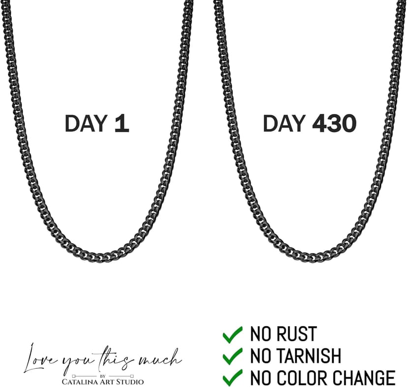 Love You This Much Promise Cuban Chain Necklace for Him, 7mm Thick, Sentimental Gift for Him, BF Gift for Birthday, Gift Ideas for Boyfriend