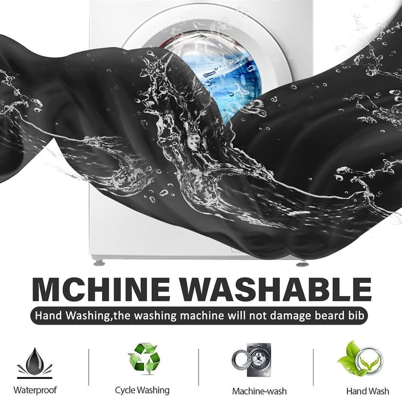 Beard Bib Beard Apron Gifts for Men Dad Fathers Day Anniversary Valentines Day Stocking Stuffers Christmas Gifts for Him Boyfriend Husband From Daughter Son Beard Trimming Catcher Bib Black