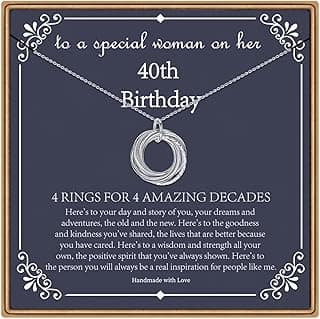 IEFLIFE Birthday Gifts for Women, Sterling Silver Necklaces, 40th 50th 60th 70th 80th 90th Birthday Necklace, 40 50 60 70 80 90 Years Old Birthday Gifts, 4 5 6 7 8 9 Decade Birthday Jewelry for Women