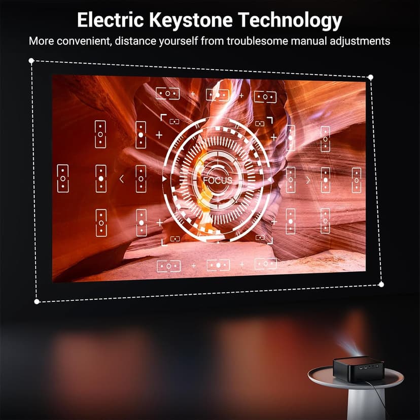 Official Licensed Netflix Smart Projector, HAPPRUN Projector 4K with Wifi and Bluetooth, DoIby Audio,Built-in Apps, Native1080P 1000 ANSI,Electric Focus,Movie Projector for Home Cinema,Outdoor,Indoor