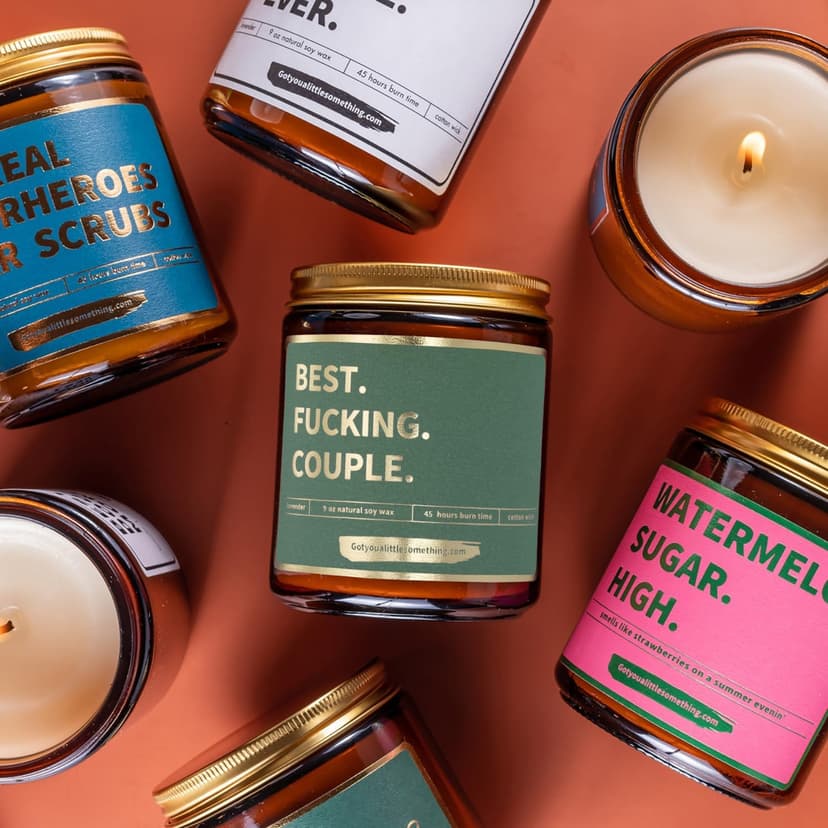 Funny Anniversary Candle for Couples - Funny Gift from Friends for Engagement or Anniversary - Best Couple Ever Thank You Present Idea for Him & Her, Fiance, Newly Engaged Candle for Couples