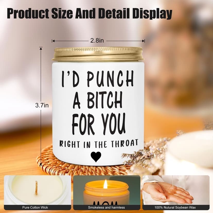 Best Friends Gifts for Women, Christmas Gifts for Friends Women Unbiological Sister Gifts - 7oz Funny Candle Lavender - Christmas Birthday Presents for Her Female Bestie