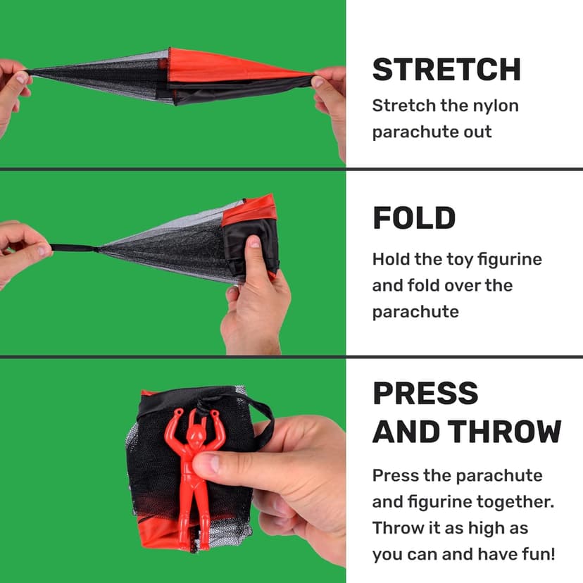 NUTTY TOYS Parachute Toys for Kids - Tangle Free Outdoor Flying Parachute Men, Top Indoor & Outside, 3 4 5 6 7 8 9 10 11 12 Year Old, Best Christmas Stocking Stuffers Idea 2025 Unique Boy & Girl Gifts