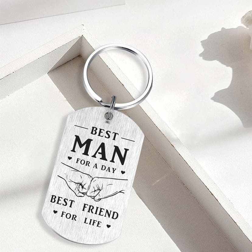 Alotozo Wedding Day Keychain - Bridal Shower Gifts for Bride Groom Groomsmen Bridesmaid Maid of Honor Father