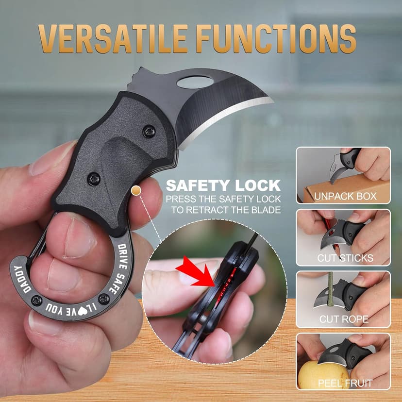 Gifts for Dad Fathers Day, Fathers Day Dad Gifts, EDC Box Cutter for Camping Hiking Fishing, Birthday Gift Ideas for Daddy, EDC Tool Gift from Daughter Son