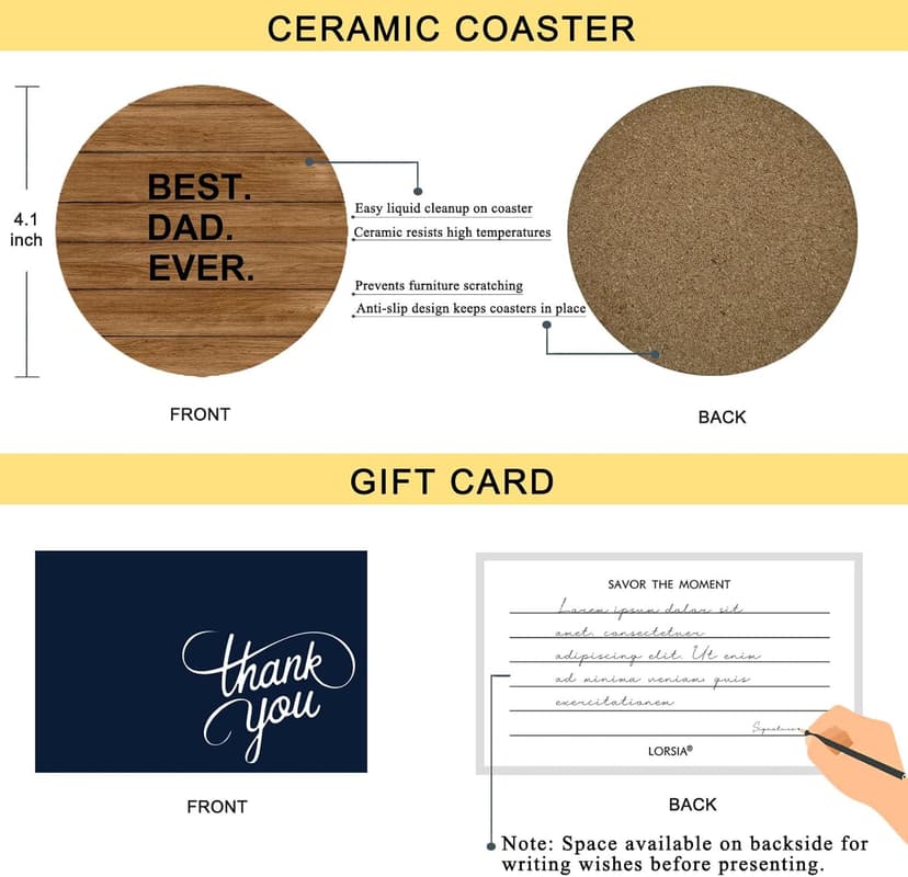 Daddy's Sippy Cup Whiskey Glass Set In Gift Box, Funny unique Gifts for New Dad, Father, Papa, Husband, Father's Day Gifts From Wife - 10 Oz Old Fashioned Glass & Ice Ball Mold & Coaster & Gift Card