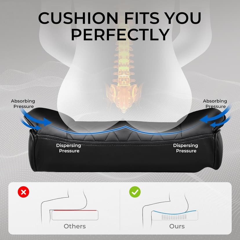 GTRACING Gaming Chair,Office Chair with Pocket Spring Lumbar Support, Ergonomic Comfortable Wide Office Desk Computer Chair with Outward Fixed Soft Armrests and Footrest (PU Leather, Black)