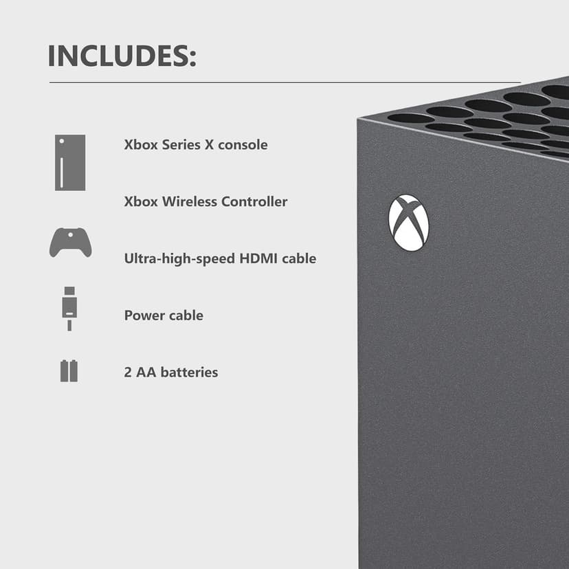 Xbox Series X - Gaming Console - 1TB SSD - Includes Wireless Controller - 4K Gaming - 120FPS - Carbon Black