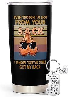 Bonus Dad Gifts - Step Dad Gifts From Daughter, Son, Kids - 20 Oz Tumbler & Keychain Funny Stepdad Gift - Christmas Father Day, Birthday Gift For Stepdad - Best Bonus Father Travel Coffee Mug