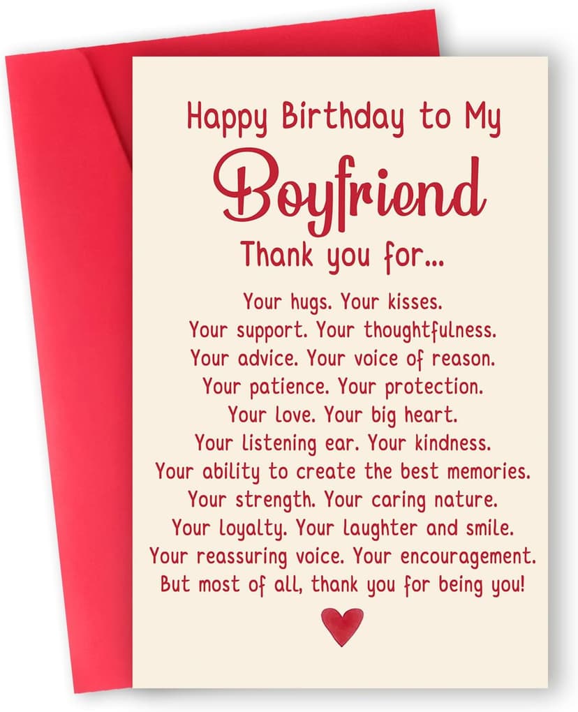 Happy Birthday Card & Gifts for Boyfriend,Funny Birthday Card for Boyfriend,Romantic Birthday Gifts for Boyfriend,Happy Bday Card