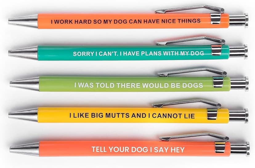 Funny Dog People Pens - Black Ballpoint Gag Gift Set for Dog Parents, Vet Techs, Pet Owners, and Coworkers
