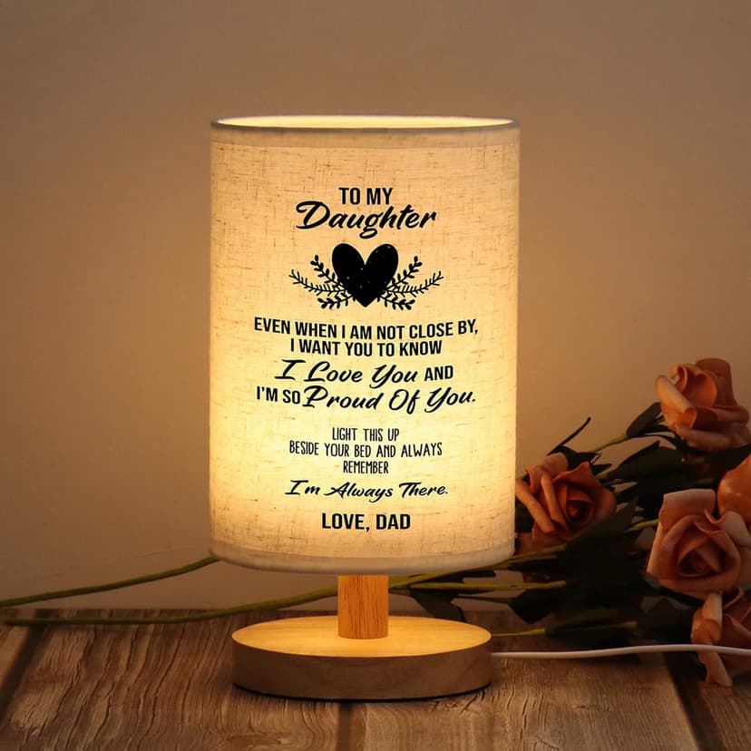WSYEAR Birthday Gifts for Daughter from Dad,to My Daughter Gifts from Dad- Table Lamp Best Father Daughter Graduation Gifts for Grown Daughter