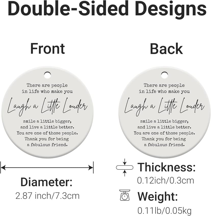 Friendship Gifts for Women, Best Friend, Funny, Work Besties, Sister, Friend Ornaments for Women, Ceramic Christmas Ornaments