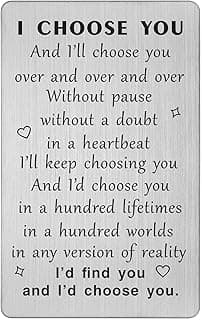 TANWIH I Choose You Wallet Card for Him, Wedding Gifts for Groom from Bride, Fiance Gifts for Him, To My Husband On Our Wedding Day, I Love You Card for Men, Engagement, Valentines Day