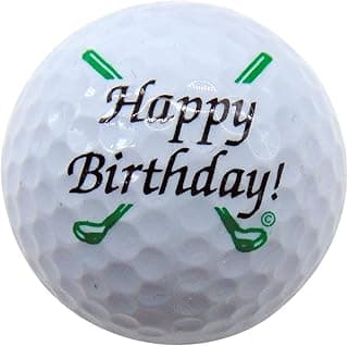 Westmon Works Happy Birthday Golf Ball Birthday Novelty Golfer Present for Dad or Golfing Fan One Standard Size Unit