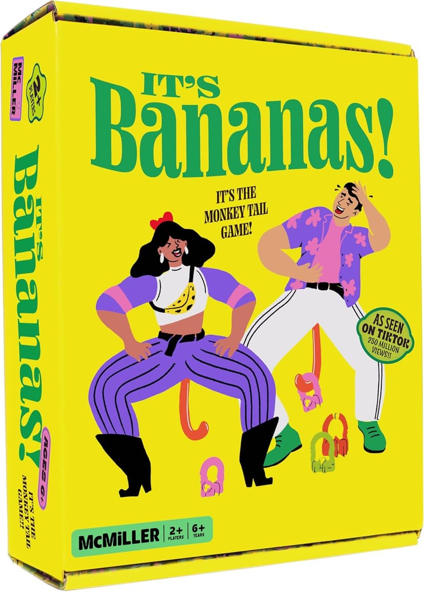 It's Bananas! The Monkey Tail Game - Funny, Fun Party & Family Board Game for Kids, Stocking Stuffer, Christmas, Thanksgiving, White Elephant, Girls Night, Birthday Gift, Gag, Novelty