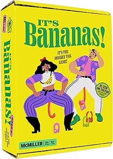It's Bananas! The Monkey Tail Game - Funny, Fun Party & Family Board Game for Kids, Stocking Stuffer, Christmas, Thanksgiving, White Elephant, Girls Night, Birthday Gift, Gag, Novelty
