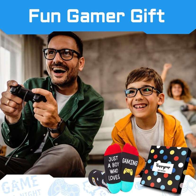 Gamer Gifts for Teens Boys - Baseball Hockey Football Basketball Gifts, Gaming Socks for Adult, Kids 4-18 Years