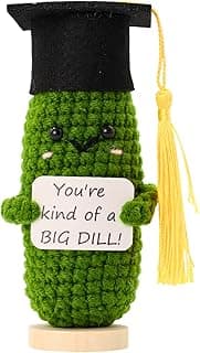 Graduation Gifts Big Dill Pickle with Stand. Supportive Gifts for PHD, College, High School. Dorm Room Desk Decor Keepsake. Funny Gag Gift