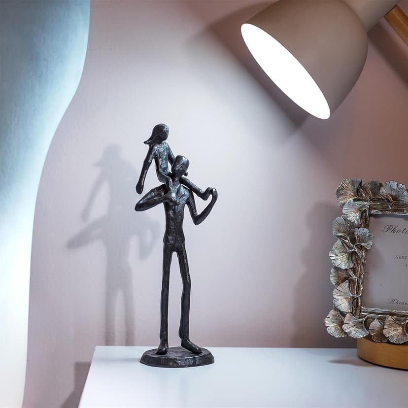 Sziqiqi Dad Gifts from Daughter: Dad Daughter Iron Figurine Father Daughter Decoration for Fathers Day Wedding Christmas Birthday Gifts Statue for Son Husband