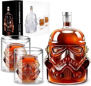 Whiskey Decanter Set Transparent Creative with 2 150ml Glasses, Whiskey Carafe for Brandy,Scotch,Vodka,Gifts for Dad,Husband,Boyfriend