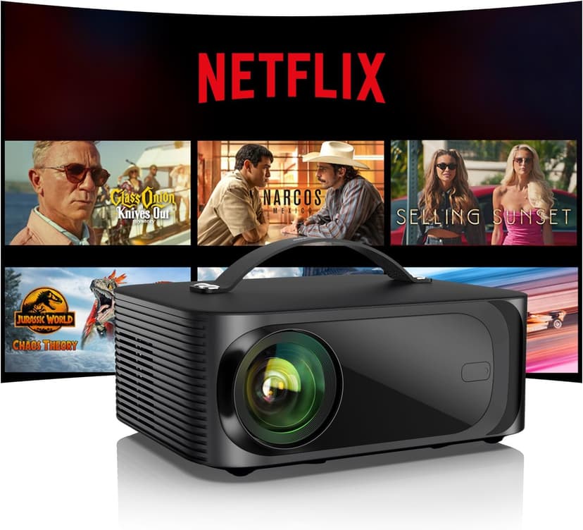 [1200 ANSI/Auto Focus/Built-in APPs] Outdoor-Projector-4K with Wifi6 and Bluetooth, Smart TV OS & DoIby, Portable Projector with Netflix/YouTube/PrimeVideo, ONOAYO 1080P Proyector with 300 ''Display