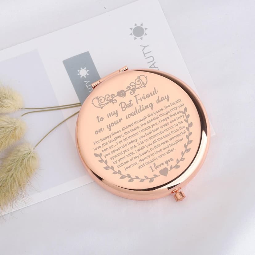 UJIMS to My Best Friend on Your Wedding Day Gifts for Bride Best Friend to Bride Makeup Mirror Wedding Gift for Bride (Best Friend to Bride Mirror)