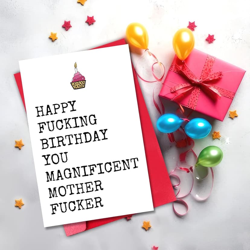 Rude Birthday Card for Men, Funny Birthday Card for Best Male Female Friend, Humor Bday Gift (Magnificent)