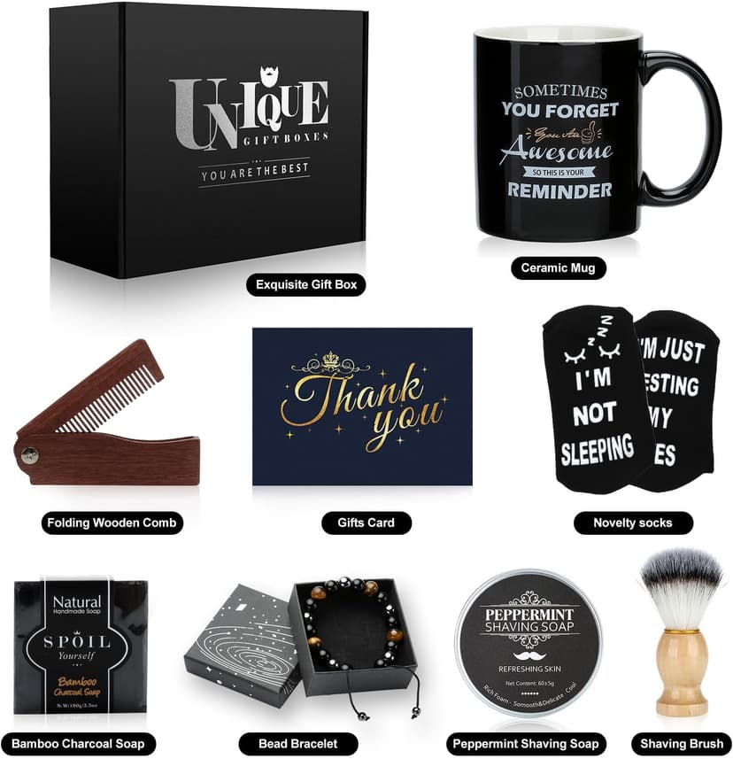 Sovyime Birthday Gifts for Men Who Have Everything, Luxury Gift Set for Men Birthday Gifts Ideas, Funny Men's Gift Baskets for Mens Him, Boyfriend Husband Anniversary Fathers Day Giftss for Dad Daddy