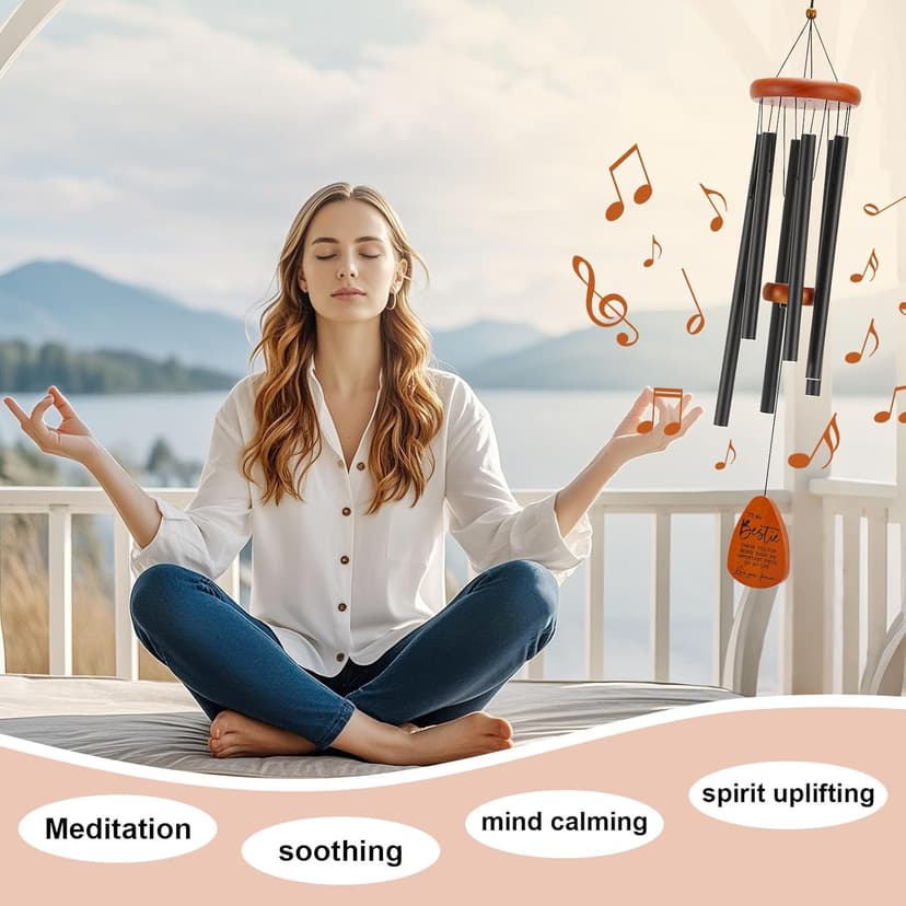 Bestie Gift for Women, Friend Gifts for Women, Unique Friendship Gifts for Birthday, Mothers Day, Christmas, 32 Inch Wind Chimes Gift for Home Decor