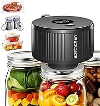 Upgraded 3-in-1 Electric Mason Jar Vacuum Sealer Kit for Jars, Bags, Food Savers & Containers | Auto-Stop Jar Sealer with 4-Hours Battery Life & One-Handed Operation for Dry Foods, Jams & Leftovers​