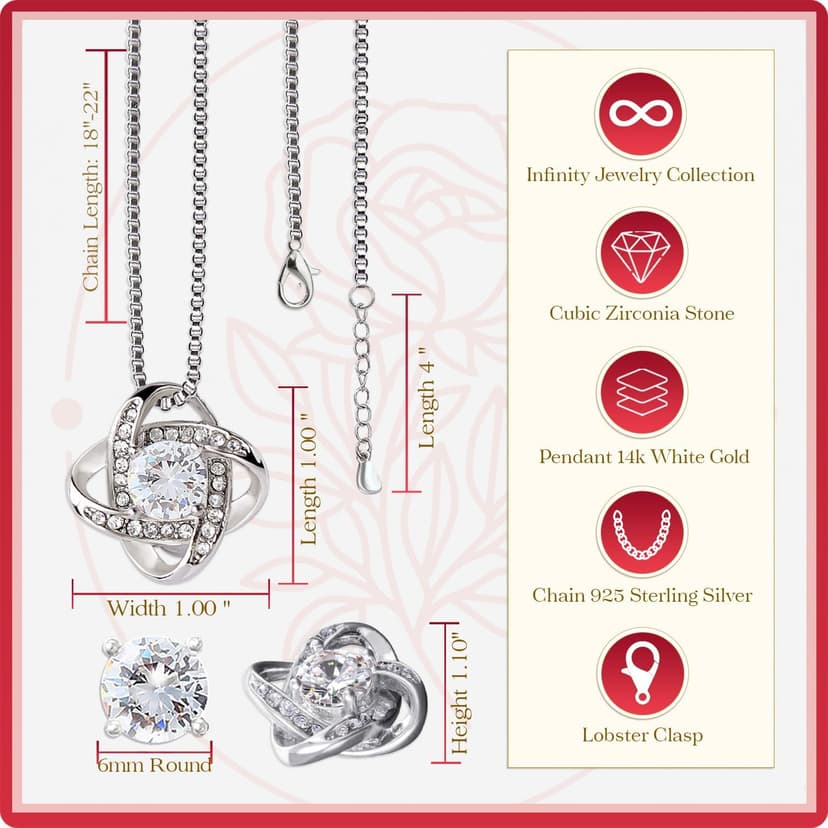 Larvincy To My Wife Necklace from Husband With Heartfelt Message & Elegant Box - Soulmate Necklace for Women, Romantic Jewelry Gift for Her On Birthday, Anniversary