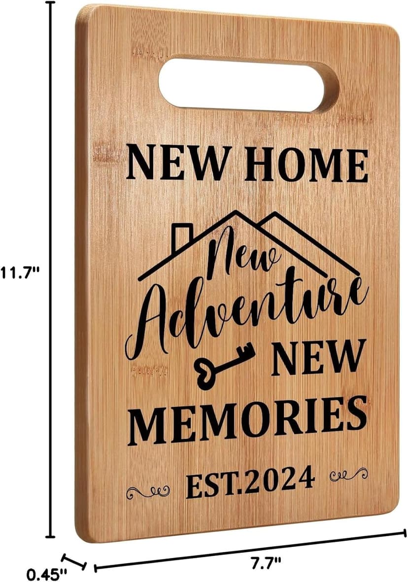 Housewarming Gift for New House Homeowner, House Warming Gifts New Home 2025 Cutting Board Gift, First Home Gift for Neighbor, Realtor Closing Gifts for Home Buyers New Home New Adventure New Memories