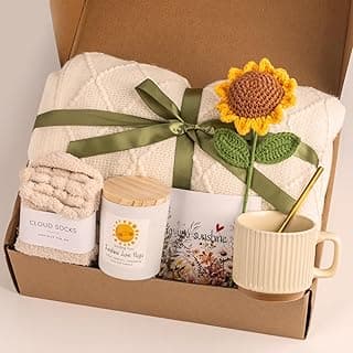 Gift Baskets for Women, Unique Birthday Gifts for Women, Best Friend Birthday Gifts, Get Well Soon Gift Basket，Sending Sunshine Gifts Sunflower Gifts, Thinking of You Care Package