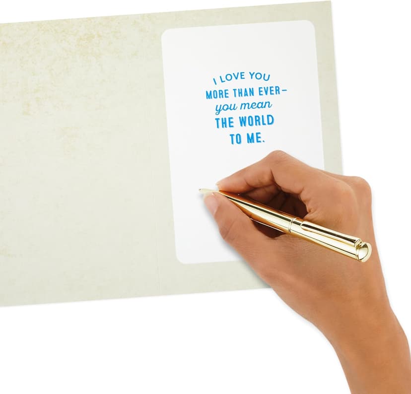 Hallmark Romantic Valentine's Day Card (You Mean the World to Me) for Anniversary, Love, Romantic Birthday, Sweetest Day