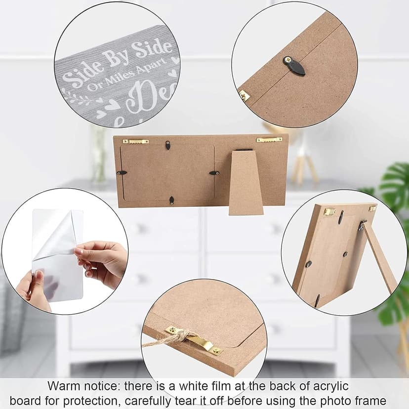 Jetec Wooden Friends Picture Frame 12 x 5.5 Inch Photo Frame Graduation Day Dear Friends Gifts Long Distance Friendship Photo Gifts(Deep Grey)