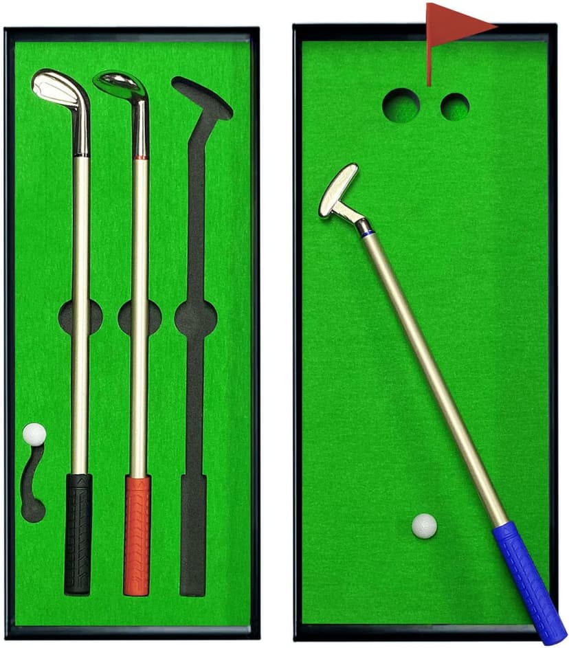 Golf Pen Set & Mini Desktop Golf Putting Green Game - Gifts for Adults, Kids, Dad, Mom, Men, Women, Boss, Coworkers, Teen Boys - Funny Office Desk Toys and Unique Christmas Stocking Stuffers Gifts