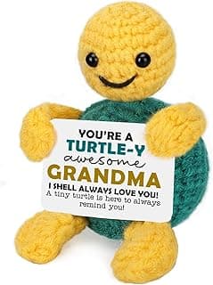 Funny Turtle Grandma Gifts Mothers Day Birthday I Love You Grandma Gifts for Grandmother Nana Gigi Mimi Present from Granddaughter Grandkids Grandson Handmade Emotional Positive Crochet Animals Turtle