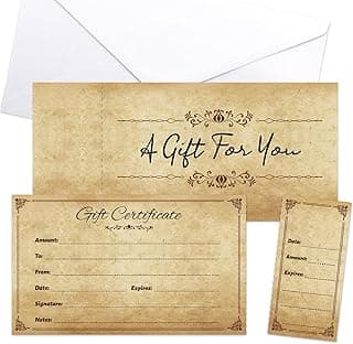 Fancy Land Gift Certificates for Business Christmas Blank Gift Card Certificate with Envelopes for Spa Salon Restaurant Custom Vouchers Supplies 25Pcs