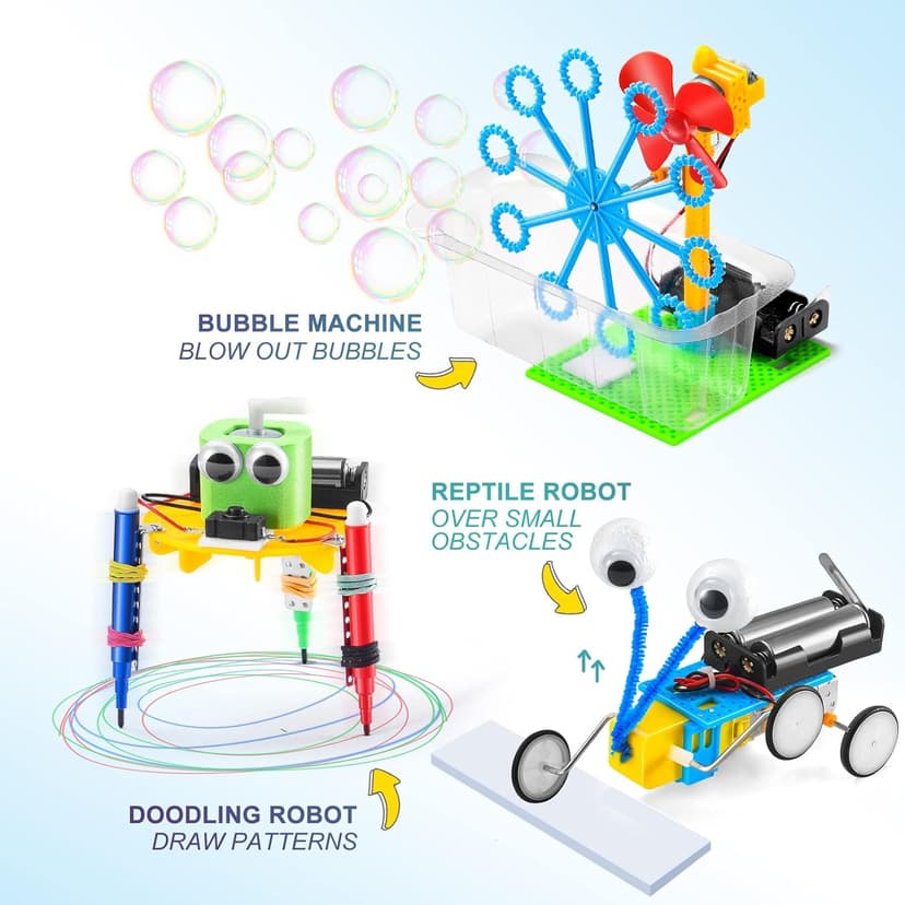 STEM Robotics Kit - 6 Set STEM Toys for Age 8-13 8-10, Kids Crafts for Girls Boys Toys Gifts 6 7 8 9 10 Year Old Birthday Gifts, Engineering Science Robot Building Kits for Kids Age 8-12 6-8